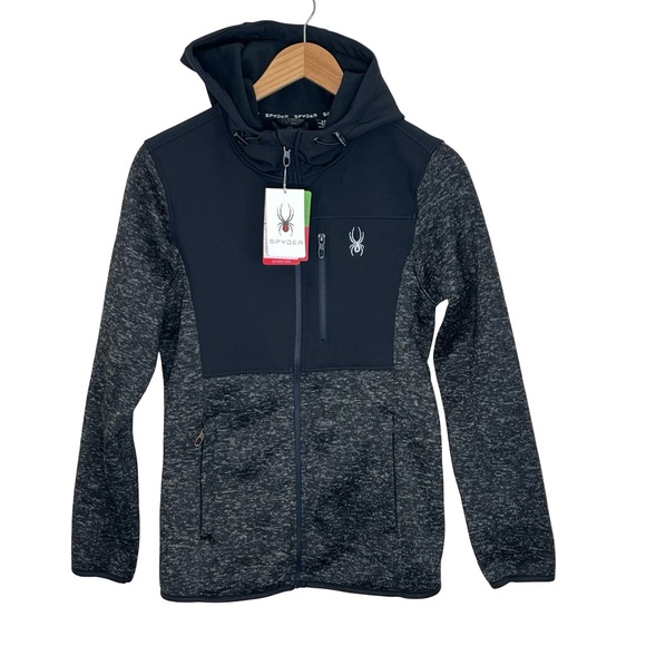 Spyder Women’s Charcoal and Black Hoodie - Picture 1 of 16